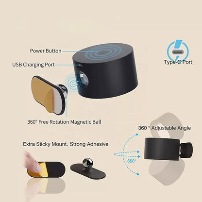 360° Wandlamp - Draadloze Oplaadbare Muurlamp